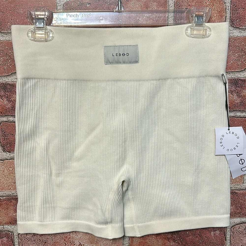 Lebod Isla Ribbed Shorts, Size XXL, Cream, NWT